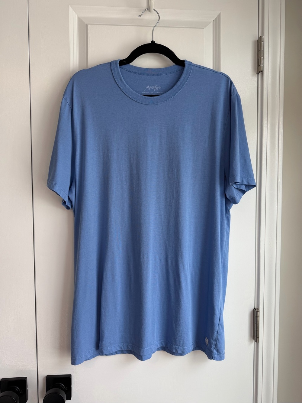 Marine Layer Signature Crew Classic Fit Short Sleeve Tee Blue Size Large
